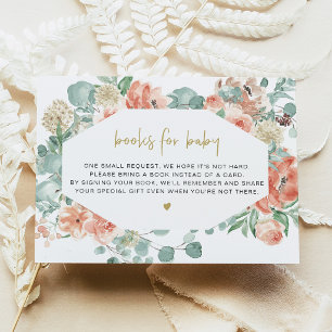 VERA Eucalyptus & Terracotta Floral Books for Baby Invitation
