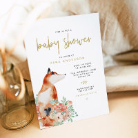 VERA Greenery & Terracotta Floral Fox Baby Shower