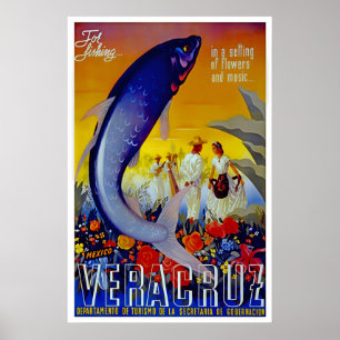 Veracruz Art Mexico Travel Poster Mexican Art