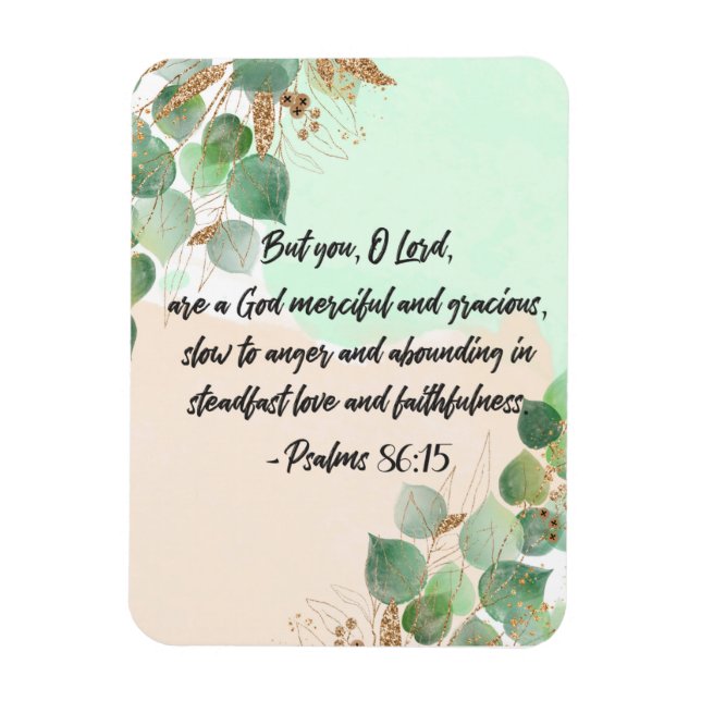 Verbe Bible Psaume Vert Écriture Magnet (Vertical)