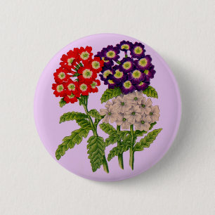 verbena flowers 2 inch round button