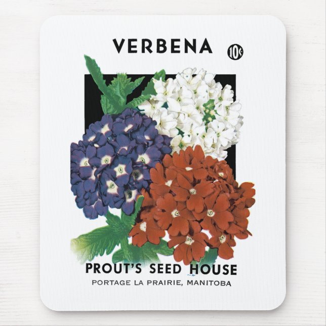 Verbena Seed Packet Label Mouse Pad (Front)