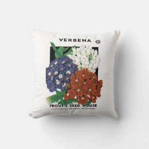 Verbena Seed Packet Label Throw Pillow