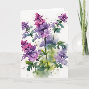 Verbena - Watercolor flowers Card