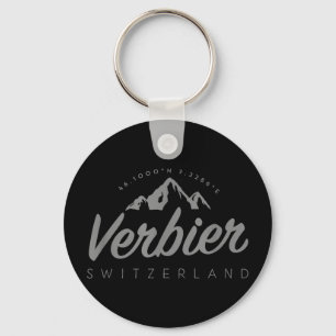 Verbier mountain vacation skiing switzerland keychain