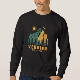 Verbier Mountains Switzerland Hiking Outdoors Vint Sweatshirt