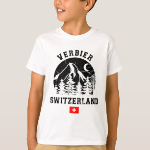 Verbier Switzerland Ski Resort Alps Alpine Skiing  T-Shirt