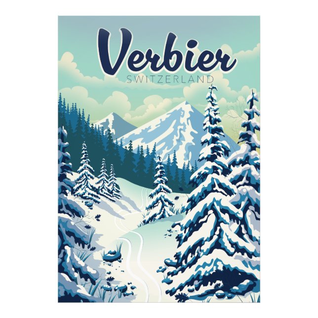 Verbier Switzerland Travel poster (Front)