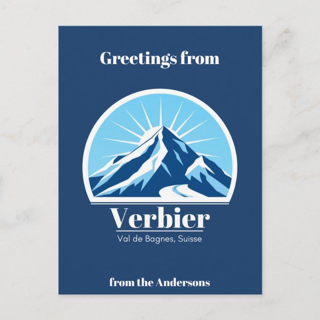 Verbier Val de Bagnes switzerland Postcard (Front)