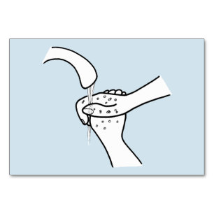 Verbs, Washing Hands Reading Flashcards for Adults Table Number