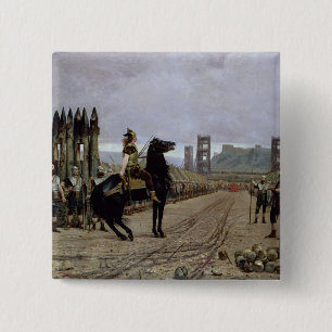 Vercingetorix  before Caesar, 52 BC, 1886 2 Inch Square Button