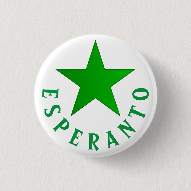 Verda Stelo (Esperanto Star) 1 Inch Round Button (Front)