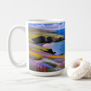 Verdant Cliffs and Azure Waves Coffee Mug