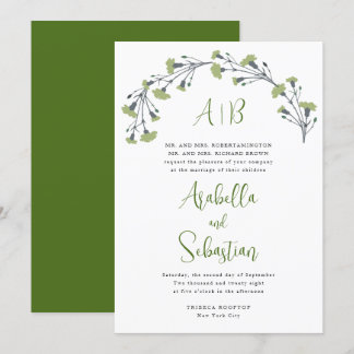 Verdant Floral Arch Wedding Invitation