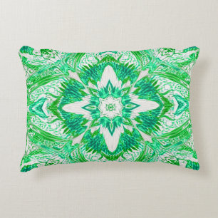 Verdant Harmony Geometry pattern Accent Pillow