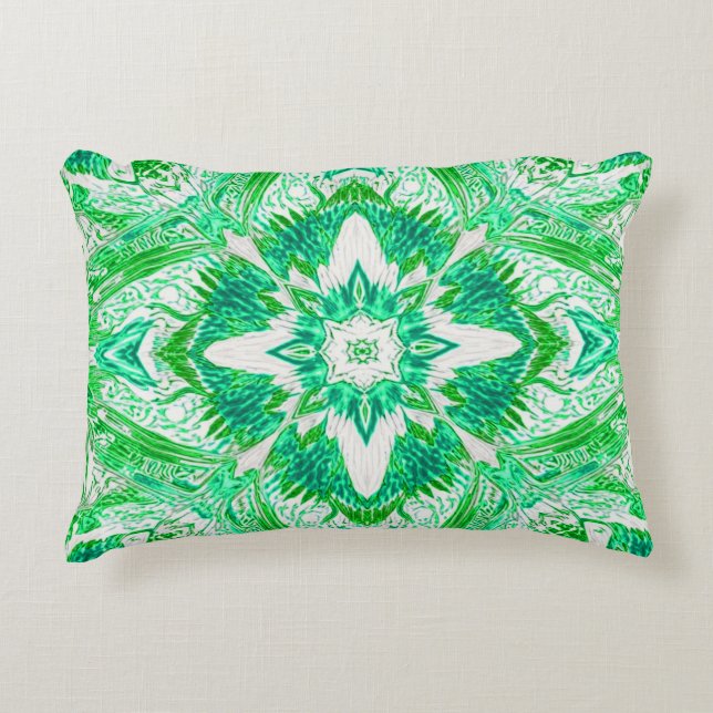 Verdant Harmony Geometry pattern Accent Pillow (Front)
