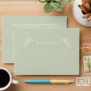 Verdant Heirloom sage green Envelope
