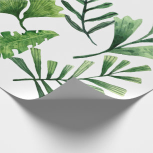 Verdant Impressions Watercolor Green Leaves Wrappi Wrapping Paper