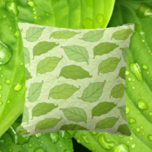 Verdant Leaves Throw Pillow