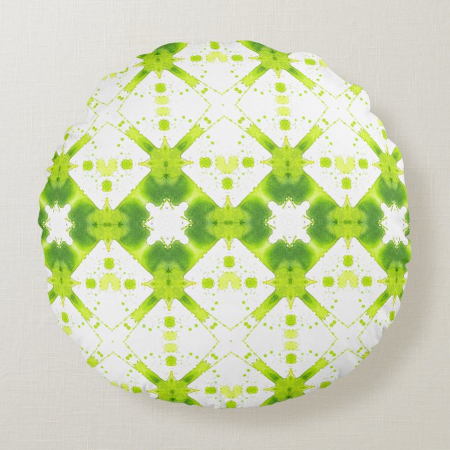Verdant Mandala Round Floor Pillow (Front)