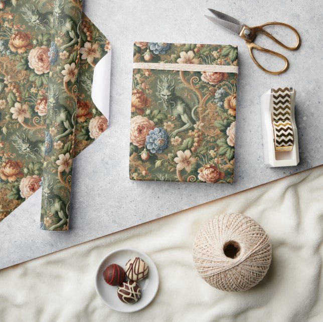 Verdant’s Wrath – Mythic Floral Design Wrapping Paper (Crafts)