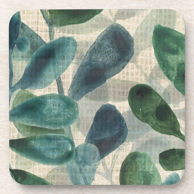Verdant Sophistication - Tropical Leaves Coaster (Front)