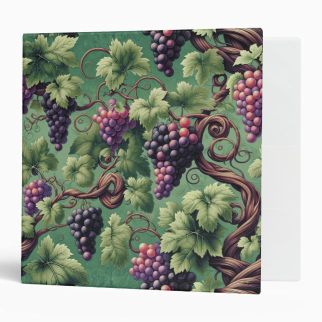 Verdant Vineyard Bliss: A Tapestry of Grapevines Binder (Front/Inside)