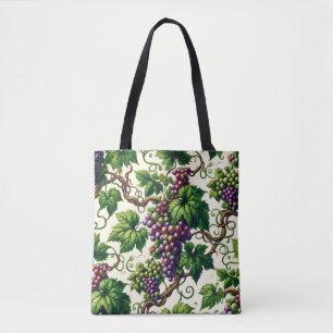 Verdant Vineyard Bliss: A Tapestry of Grapevines Tote Bag