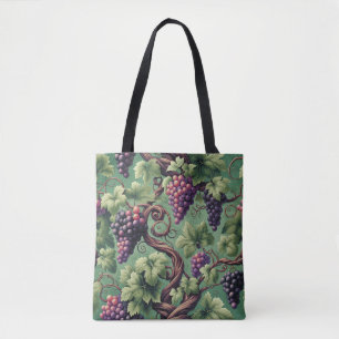 Verdant Vineyard Bliss: A Tapestry of Grapevines Tote Bag