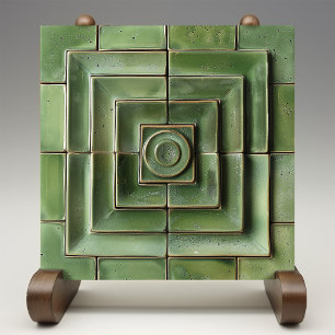 Verdant Visions Geometric Ceramic Tile