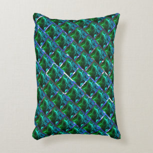 Verde esmeralda e curvas, sob grade niquelada? accent pillow