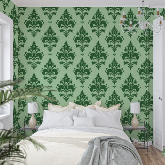 Verdelle Manor Botanical Damask Wallpaper Decor (Turn Every Stay into a Grand Estate Experience)