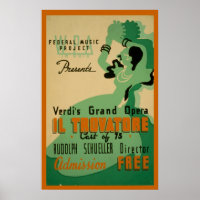 Verdi Il Trovatore Vintage 1937 WPA Poster
