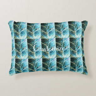 Verdigris copper leaf Thunder_Cove Accent Pillow