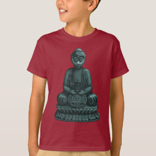 Verdigris Green Buddha Pixel Art T-Shirt