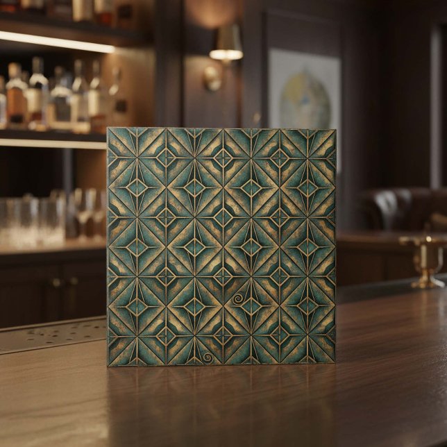 Verdigris Star Medallion: Aged Bronze #15 ID1227 Tile (Creator Uploaded)