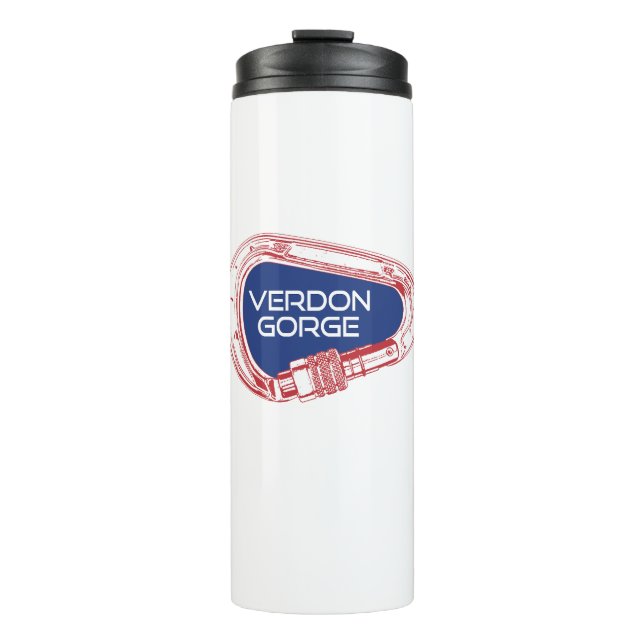 Verdon Gorge France Rock Climbing Carabiner Thermal Tumbler (Front)