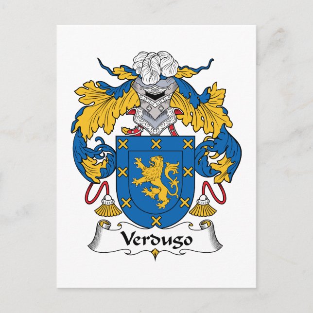 Verdugo Family Crest Postcard (Front)