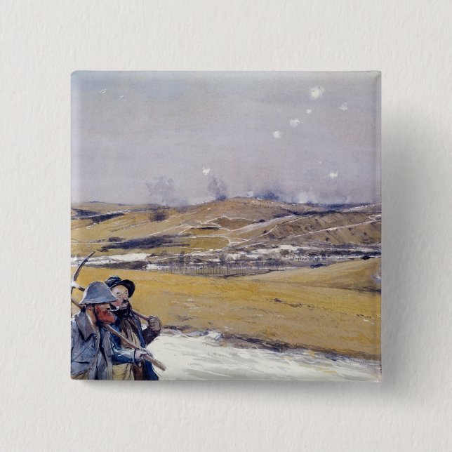 Verdun, 1916 2 inch square button (Front)