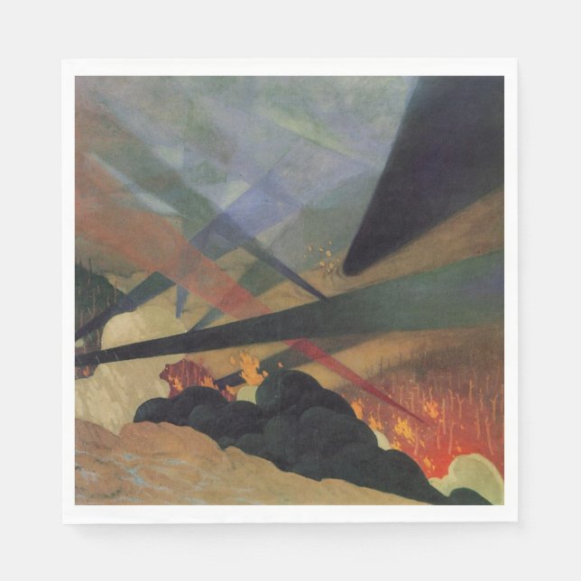 Verdun (World War One Battle Scene) (by Vallotton) Napkin (Front)