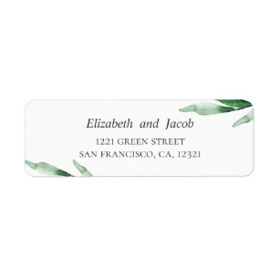 Verdure aquarelle. Adresse du mariage botanique