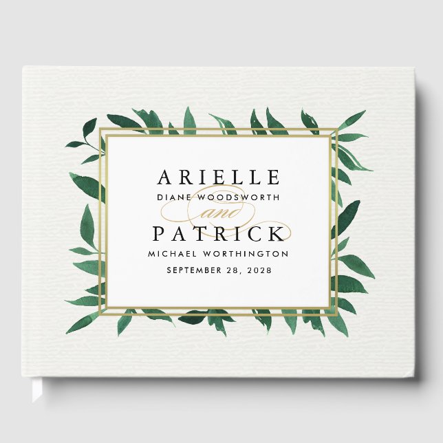 Verdure Aquarelle Botanique Mariage Livre d'or (Recto)