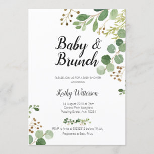 verdure botanique invitation au brunch pour bébé