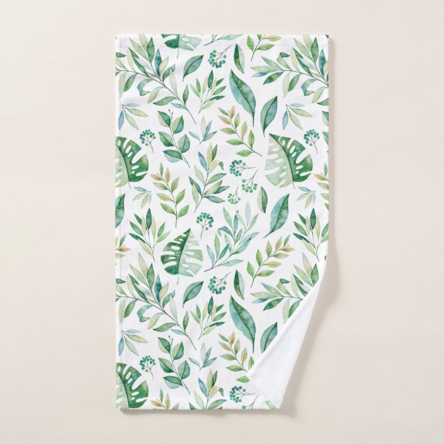 Verdure botanique Motif de feuillage rustique (Serviette à main)