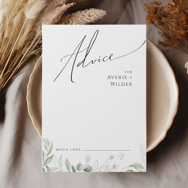 Verdure et or | Carte de conseil Mariage (Créateur téléchargé)