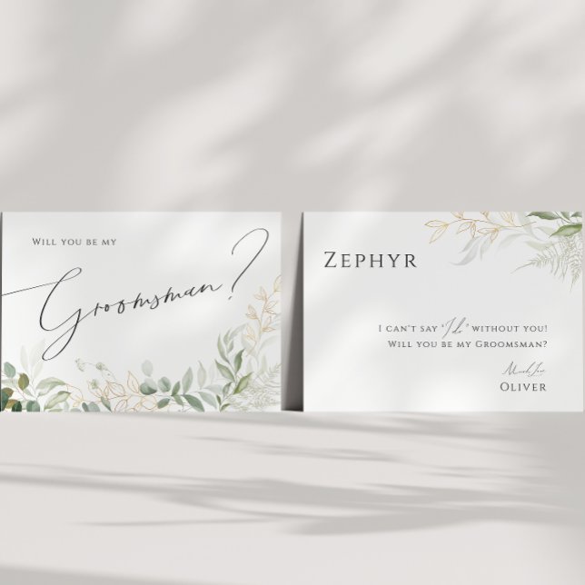 Verdure et or | Carte Groomsman (Créateur téléchargé)