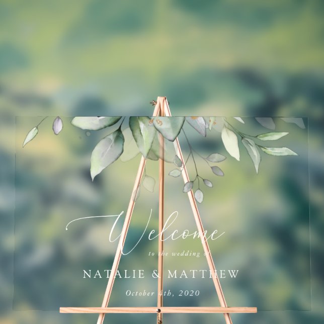 Verdure, Eucalyptus Feuilles, Mariage Bienvenue (Neutre)