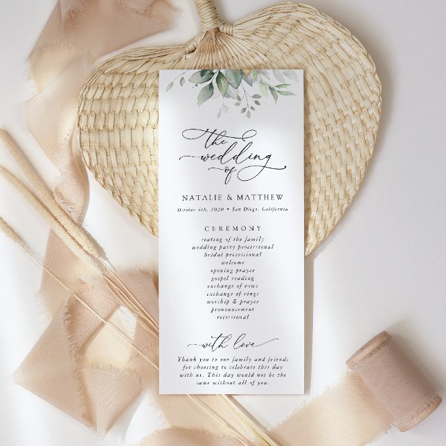 Verdure, Eucalyptus Feuilles, programme de mariage (Créateur téléchargé)