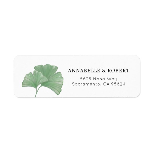 Verdure minimale Ginkgo Tree Mariage d'aquarelle (Devant)