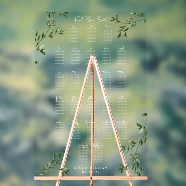 Verdure | Plan de table de mariage (Neutre)